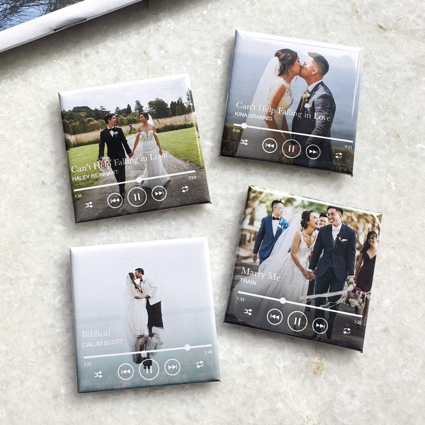 Tap To Play Square Photo Magnets